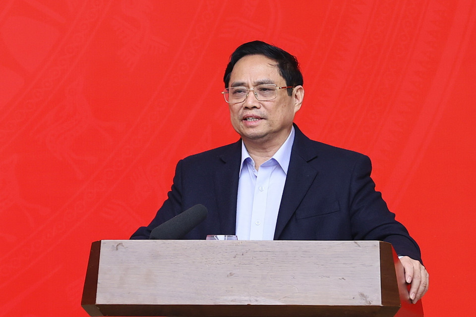 Thủ tướng Phạm Minh Chính phát biểu chỉ đạo Hội nghị. (Ảnh: Dương Giang/TTXVN)