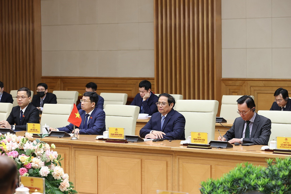 Thủ tướng Phạm Minh Chính phát biểu. (Ảnh: Dương Giang/TTXVN)