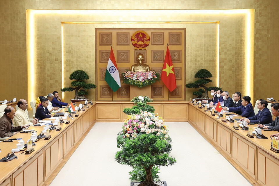 Quang cảnh buổi tiếp. (Ảnh: Dương Giang/TTXVN)