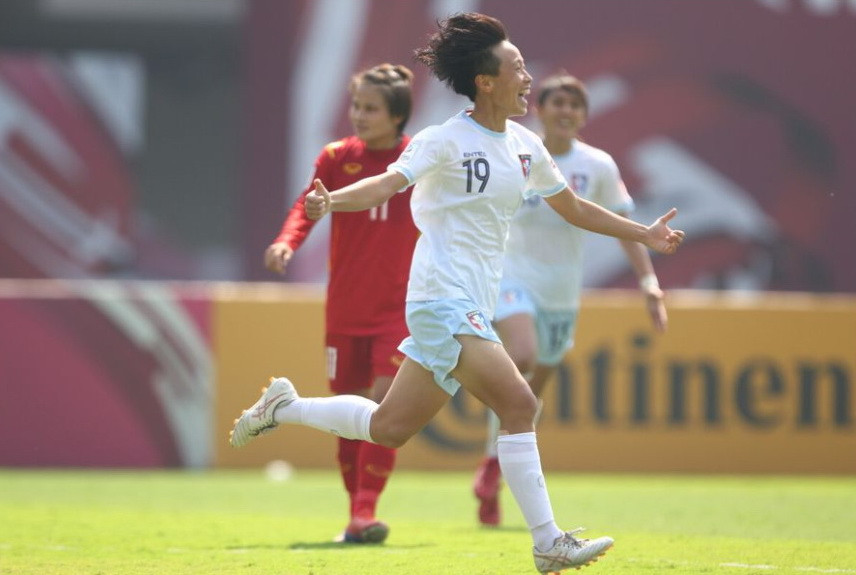 Su Yu-Hsuan là người lập công và nếu kết quả này giữ nguyên thì Đài Bắc Trung Hoa sẽ giành vé đến Australia và New Zealand dự World Cup 2023. (Nguồn: AFC)