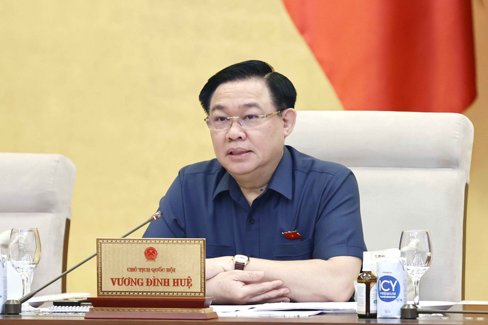 Chủ tịch Quốc hội Vương Đình Huệ phát biểu. (Ảnh: Doãn Tấn/TTXVN)