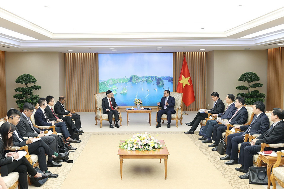 Quang cảnh buổi tiếp. (Ảnh: Dương Giang/TTXVN)