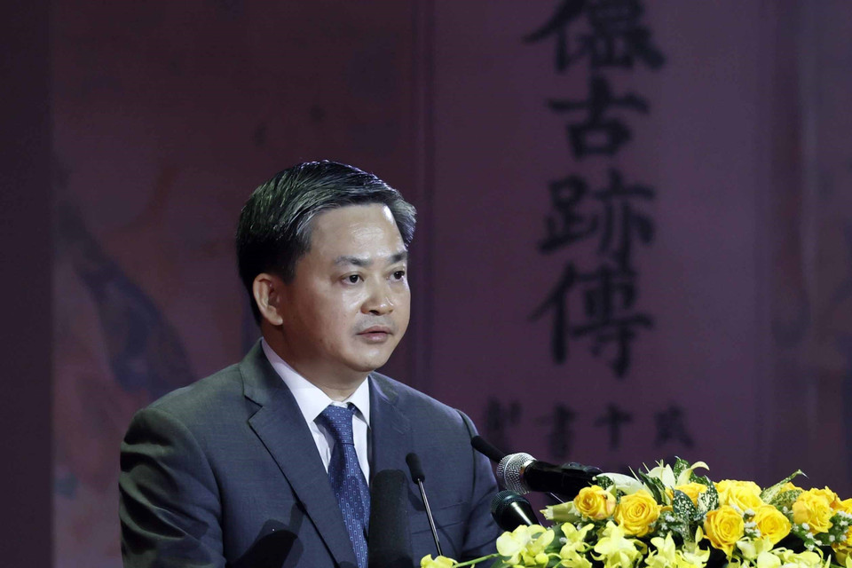 Đồng chí Lê Đức Thọ, Ủy viên Trung ương Đảng, Bí thư Tỉnh uỷ Bến Tre phát biểu. (Ảnh: Thống Nhất/TTXVN)