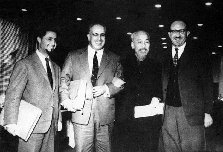 Chủ tịch Hồ Chí Minh và các đại biểu dự Đại hội Đảng Cộng sản Liên Xô lần thứ XXII, tại Điện Kremlin (Moskva), tháng 10/1961. (Ảnh: Tư liệu/TTXVN phát)