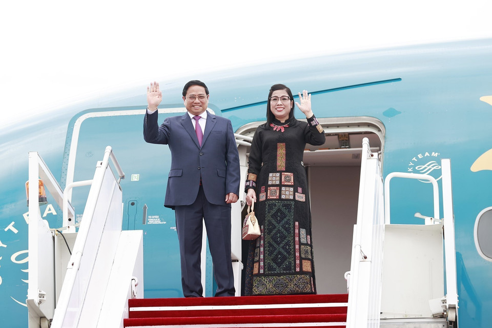 Thủ tướng Phạm Minh Chính và Phu nhân thăm chính thức Brunei Darussalam. (Ảnh: Dương Giang/TTXVN)