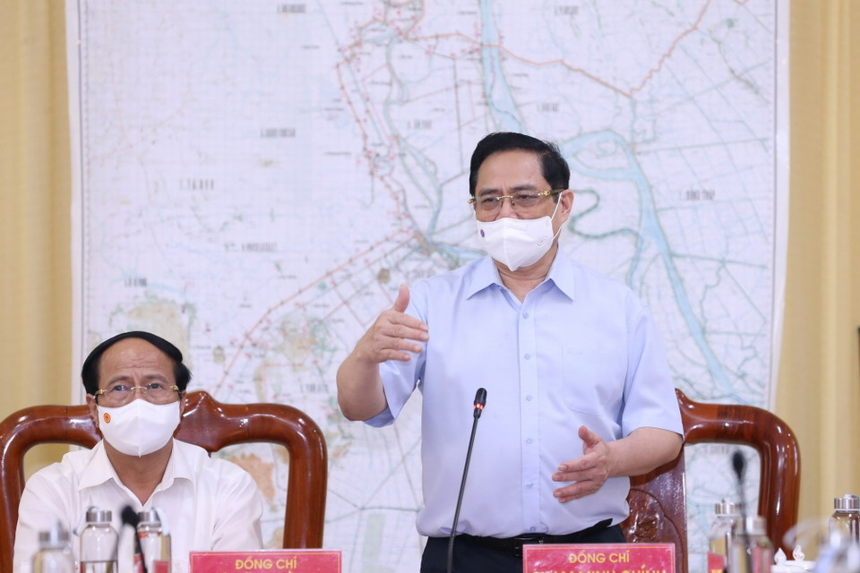 Thủ tướng Phạm Minh Chính phát biểu chỉ đạo. (Ảnh: Văn Điệp/TTXVN)