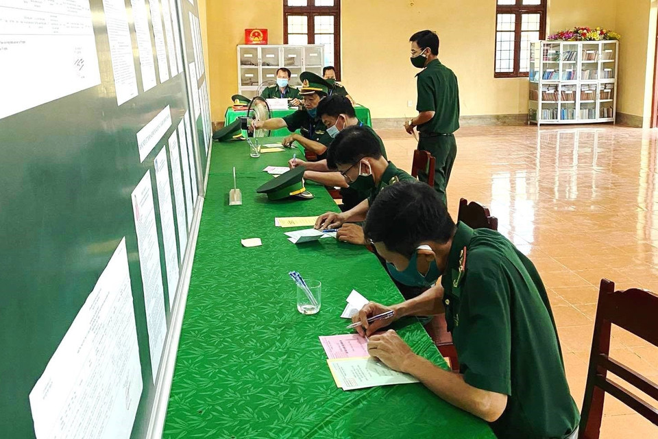 Bầu cử sớm ở khu vực biên giới, miền núi tỉnh Quảng Bình.(Ảnh: Võ Dung/TTXVN)