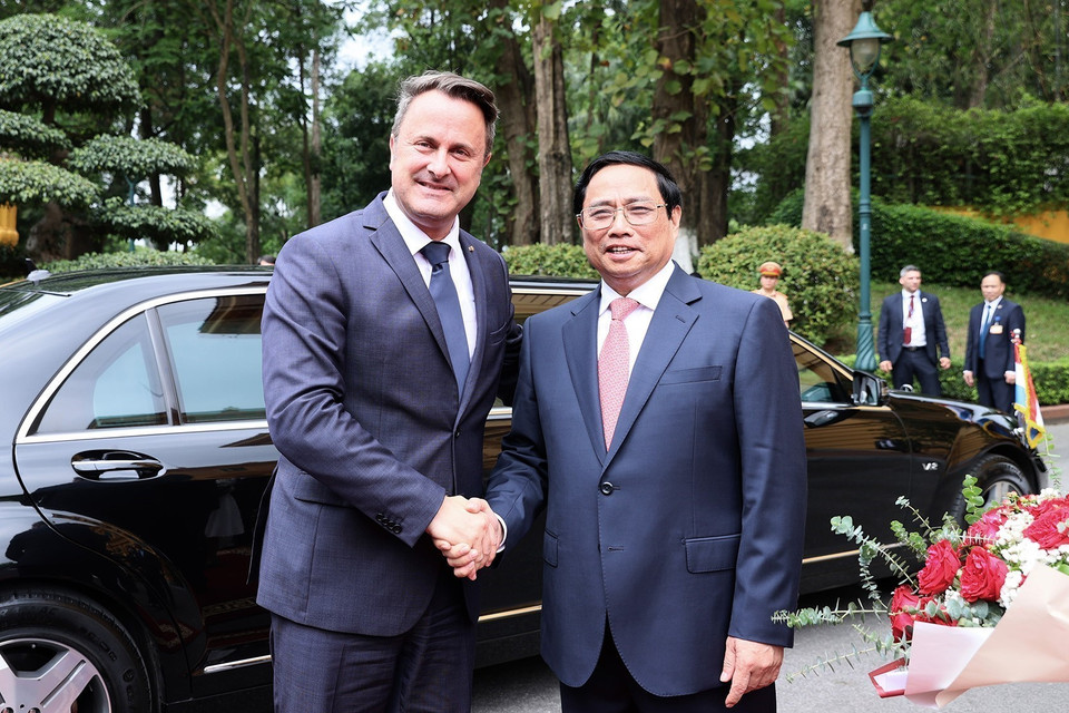 Thủ tướng Đại Công quốc Luxembourg Xavier Bettel thăm chính thức Việt Nam từ ngày 3-5/5. (Ảnh: Dương Giang/TTXVN)