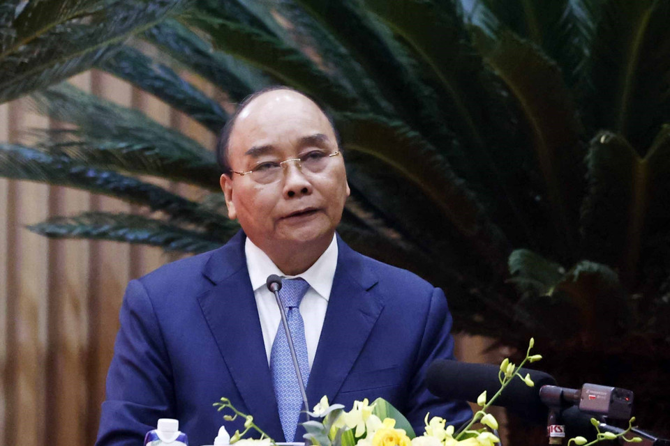 Chủ tịch nước Nguyễn Xuân Phúc phát biểu chỉ đạo. (Ảnh: Thống Nhất/TTXVN)