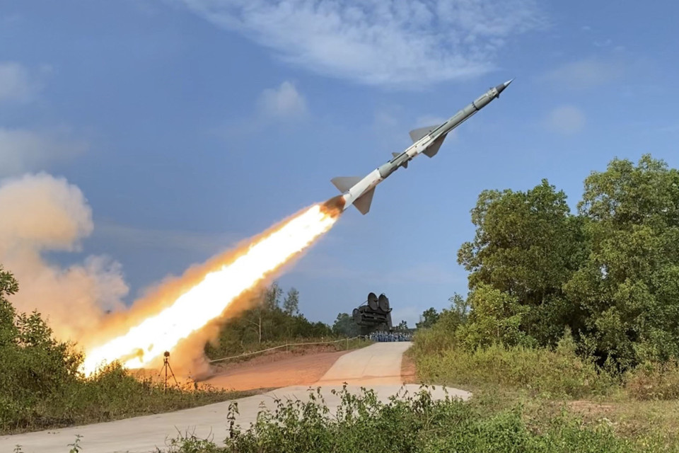 Tên lửa C-75M3 tham gia diễn tập bắn đạn thật năm 2022.(Ảnh: Trọng Đức/TTXVN)