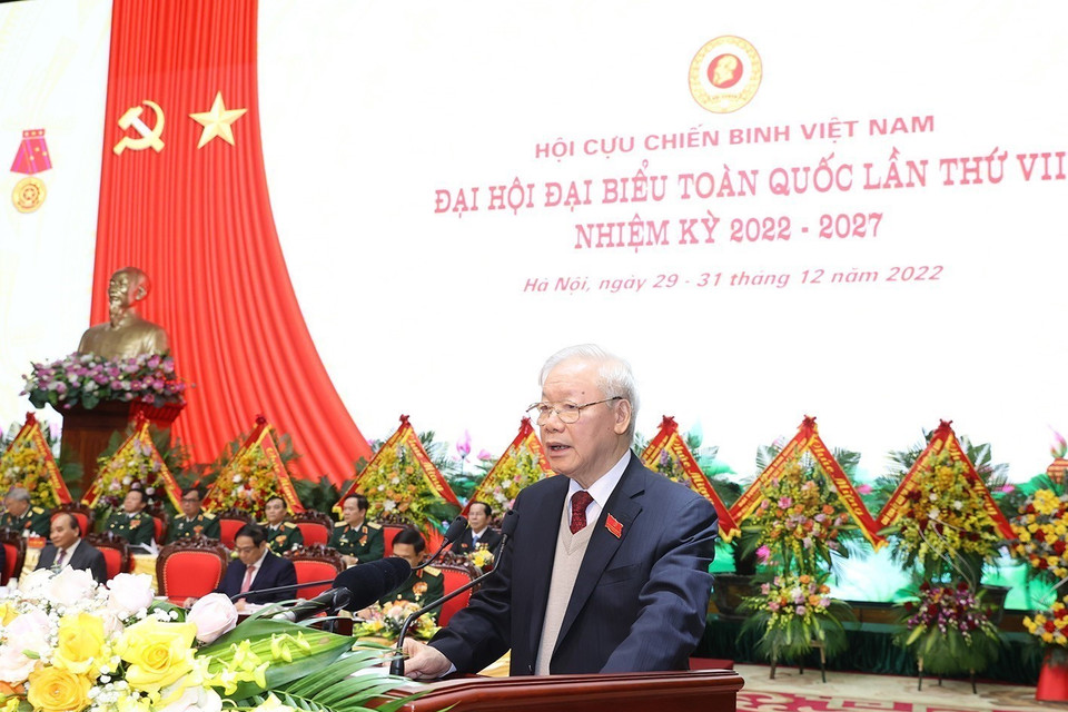 Tổng Bí thư Nguyễn Phú Trọng phát biểu chỉ đạo đại hội. (Ảnh: Trí Dũng/TTXVN)