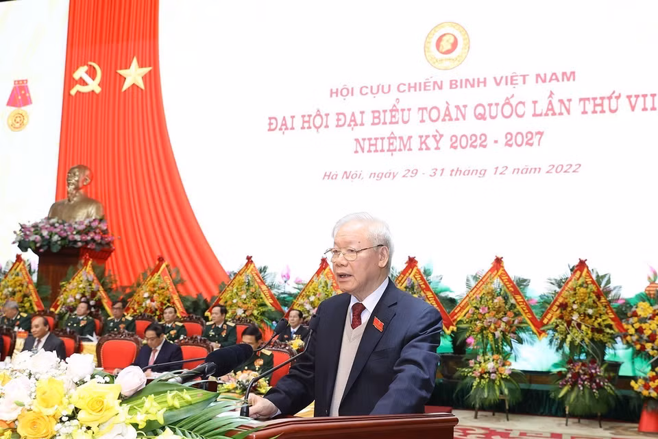 Tổng Bí thư Nguyễn Phú Trọng phát biểu chỉ đạo đại hội. (Ảnh: Trí Dũng/TTXVN)