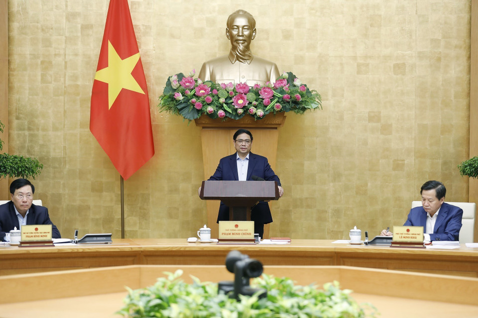 Thủ tướng Phạm Minh Chính chủ trì Phiên họp Chính phủ thường kỳ tháng 11 năm 2022. (Ảnh: Dương Giang/TTXVN)