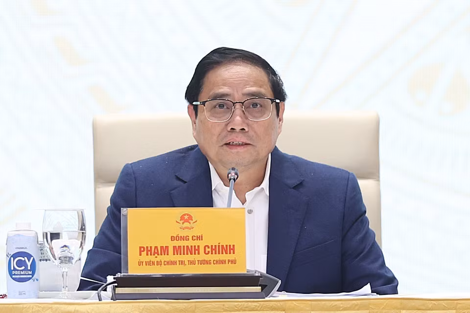 Thủ tướng Phạm Minh Chính chủ trì hội nghị. (Ảnh: Dương Giang/TTXVN)