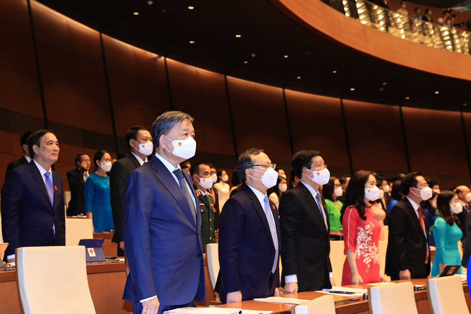 Sáng 20/7, Lễ khai mạc Kỳ họp thứ nhất, Quốc hội khóa XV được tổ chức trọng thể. (Ảnh: Thống Nhất/TTXVN)