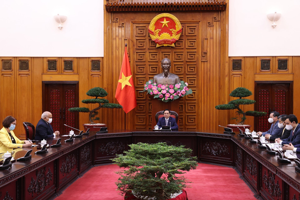 Quang cảnh buổi tiếp. (Ảnh: Dương Giang/TTXVN)