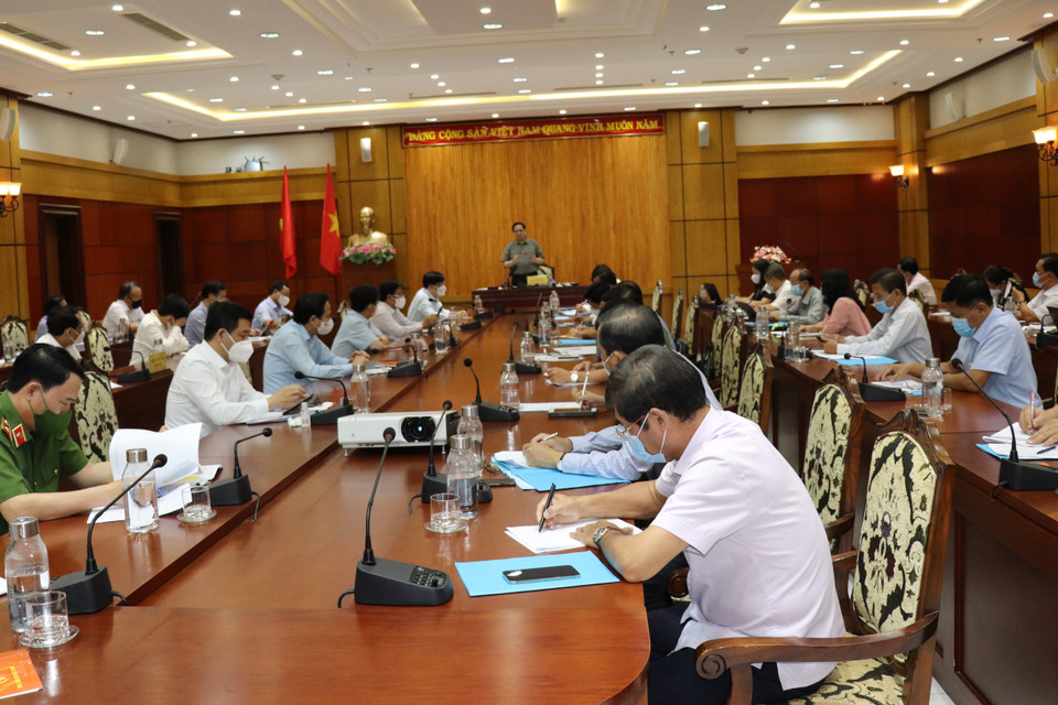 Quang cảnh buổi làm việc. (Ảnh: Lê Đức Hoảnh/TTXVN)