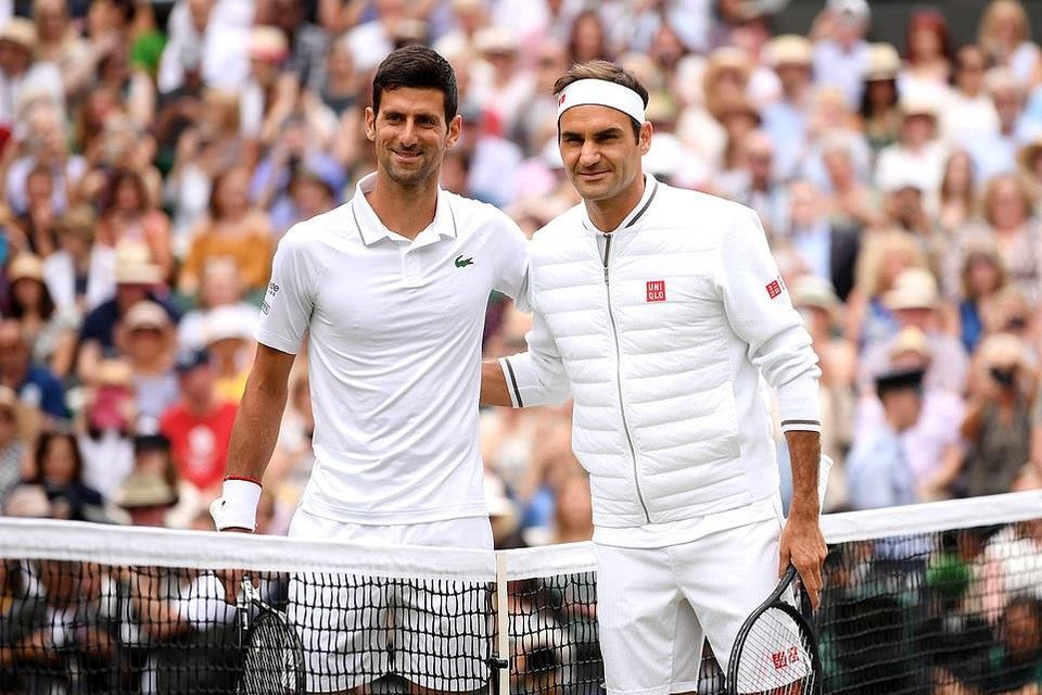 Hai tay vợt rất tự tin trước khi bước vào trận chung kết Wimbledon 2019.