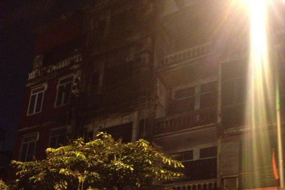 Hiện trường vụ cháy. (Ảnh: Minh Sơn/Vietnam+)