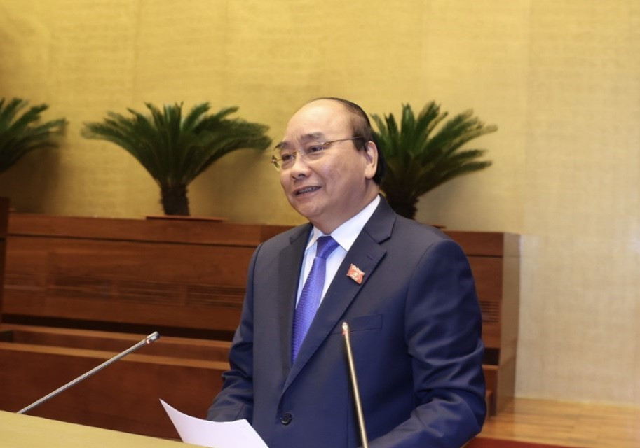 Thủ tướng Nguyễn Xuân Phúc trả lời chất vấn trước Quốc hội. (Ảnh: Thống Nhất/TTXVN)