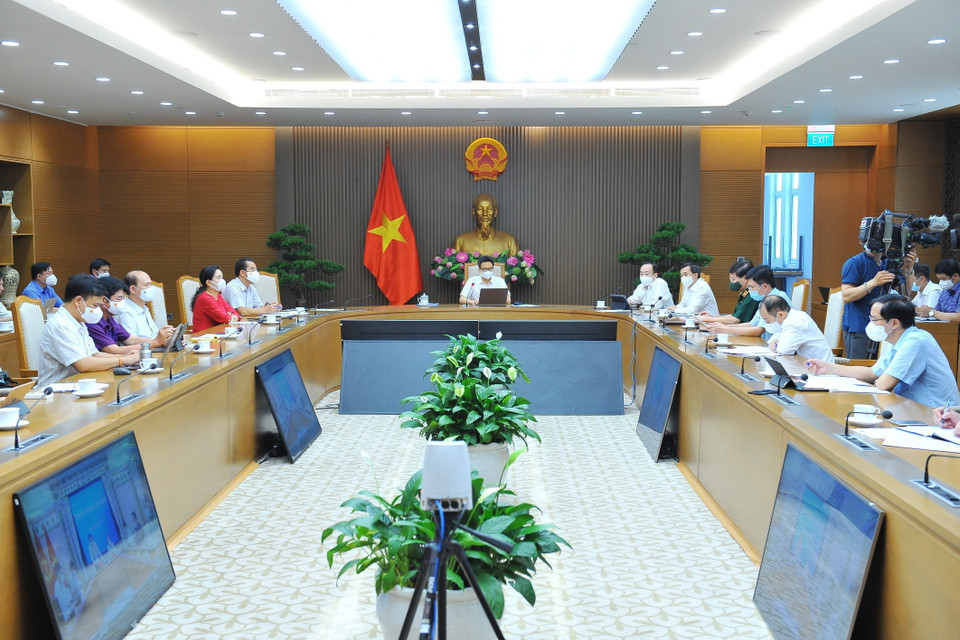 Quang cảnh cuộc họp trực tuyến. (Ảnh: Minh Đức/TTXVN)