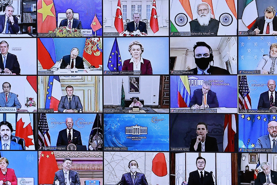 Hội nghị Thượng đỉnh về Khí hậu được tổ chức theo hình thức trực tuyến từ ngày 22 đến ngày 23/4/2021. (Ảnh: Thống Nhất/TTXVN)