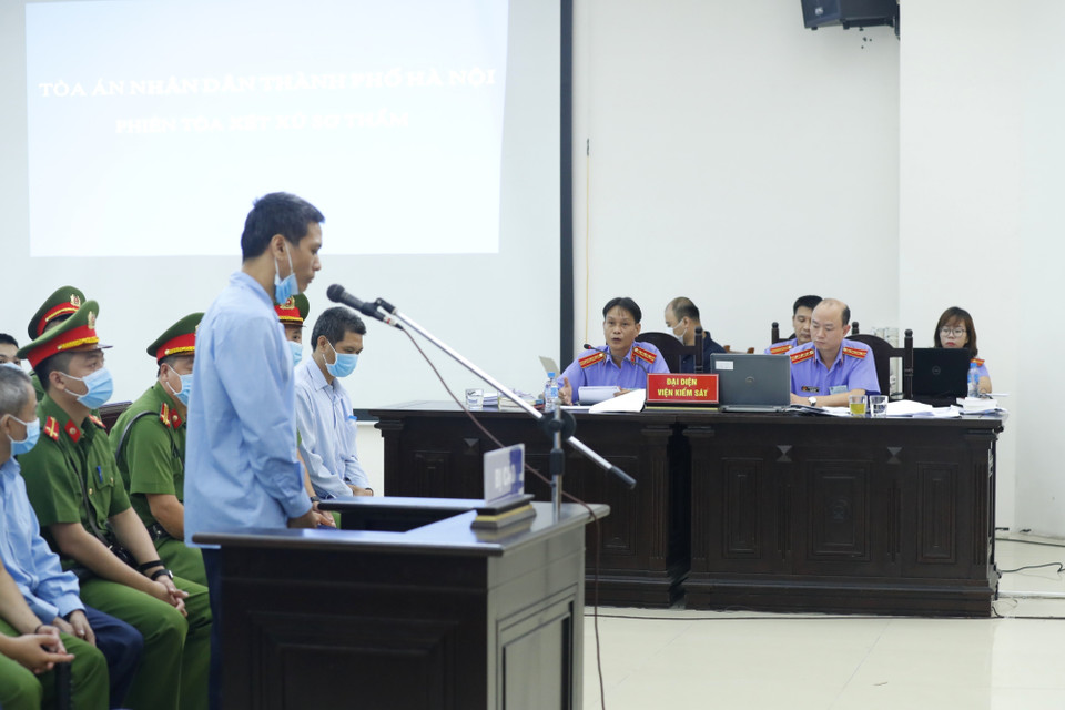 Đại diện Viện Kiểm sát nhân dân thành phố Hà Nội tại phiên tòa. (Ảnh: Doãn Tấn/TTXVN)