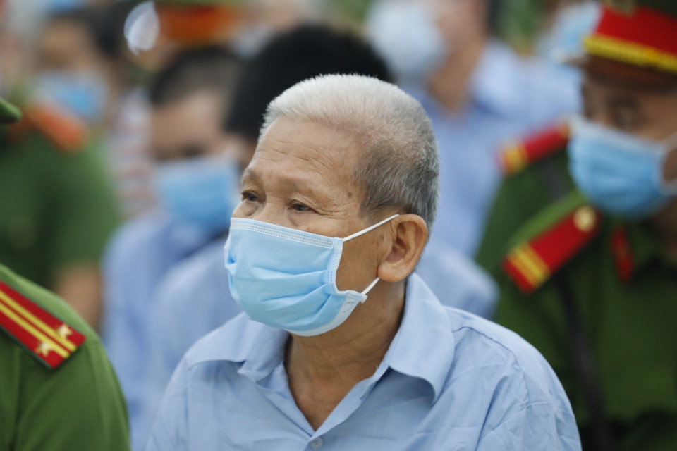 Các bị cáo tại phiên tòa. (Ảnh: Doãn Tấn/TTXVN)