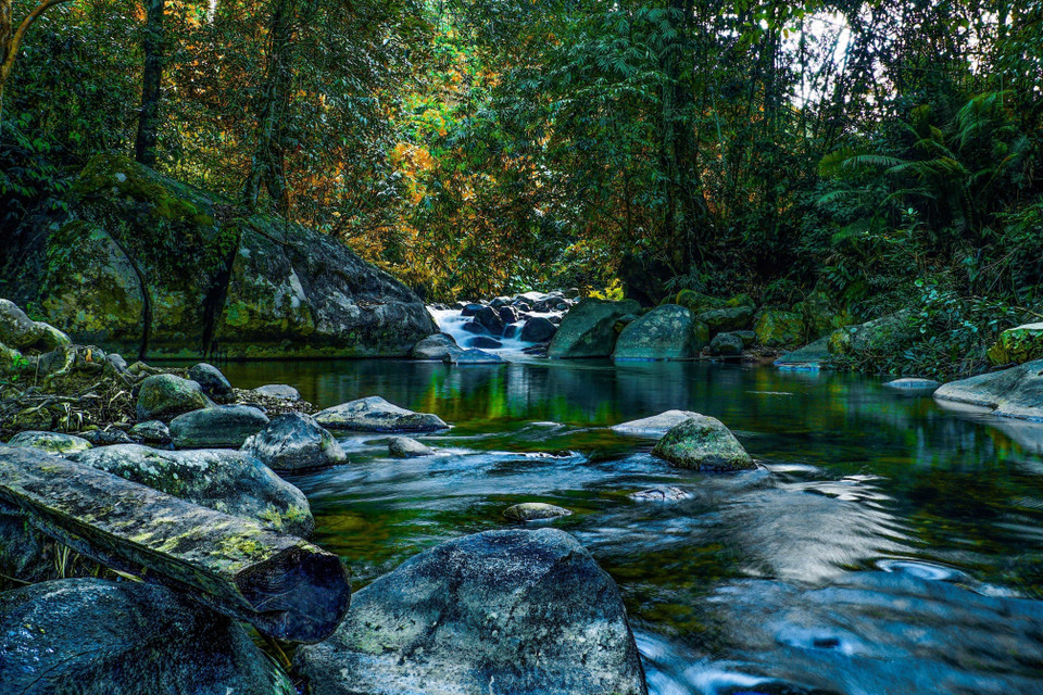 Thác Trượt, một thắng cảnh tự nhiên trong Vườn Quốc gia Tà Đùng, xã Đắk Som, huyện Đắk G’Long, tỉnh Đắk Nông. (Ảnh: TTXVN phát)