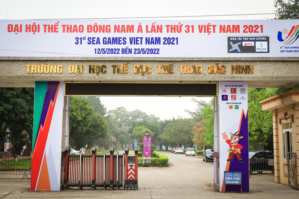 Môn bóng ném trong nhà được tổ chức tại Trường Đại học Thể dục Thể thao Bắc Ninh tại thành phố Từ Sơn. (Ảnh: PV/Vietnam+)