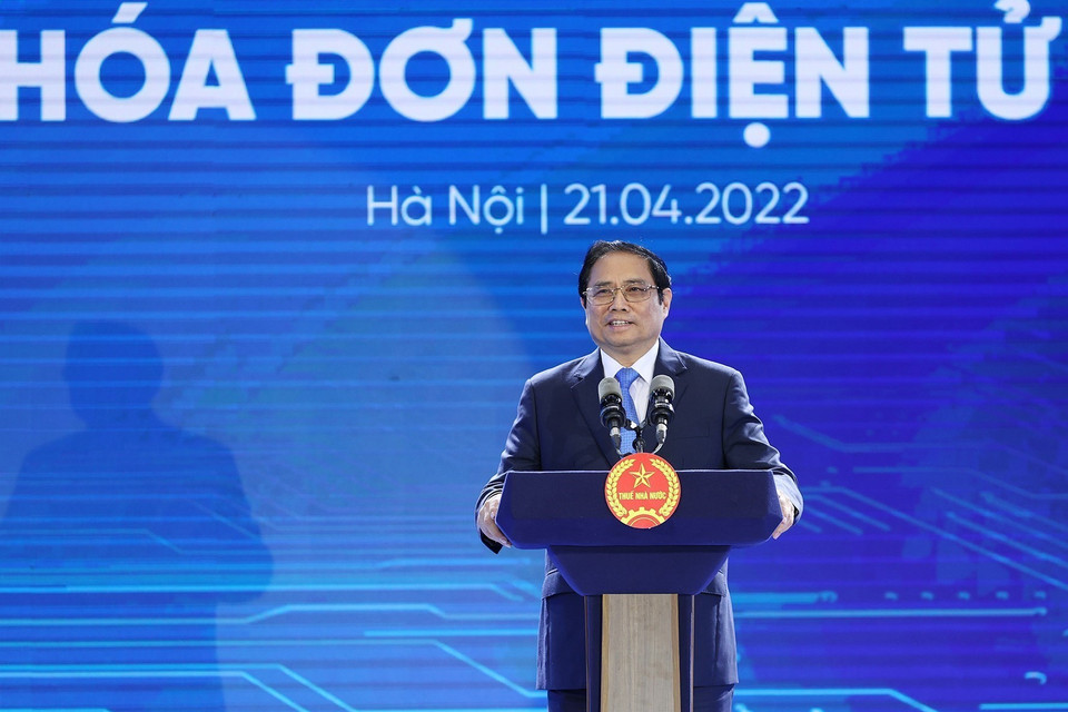 Thủ tướng Phạm Minh Chính phát biểu tại buổi lễ. (Ảnh: Dương Giang/TTXVN)