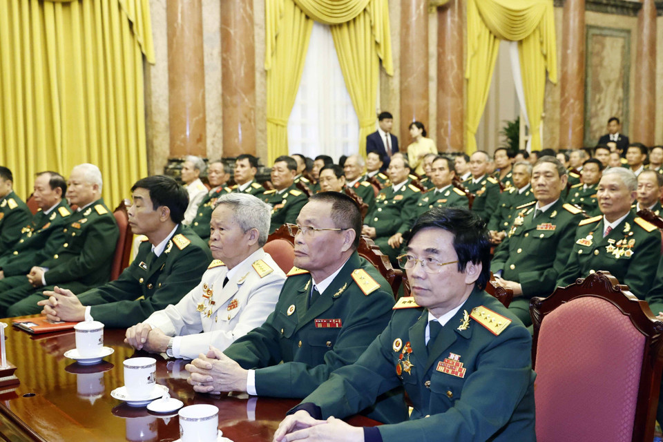 Các cựu chiến binh Sư đoàn 341 dự buổi gặp mặt. (Ảnh: Thống Nhất/TTXVN)