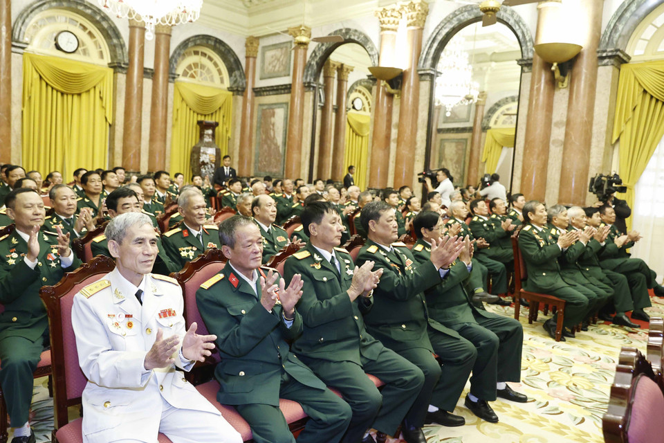 Các cựu chiến binh Sư đoàn 341 dự buổi gặp mặt. (Ảnh: Thống Nhất/TTXVN)