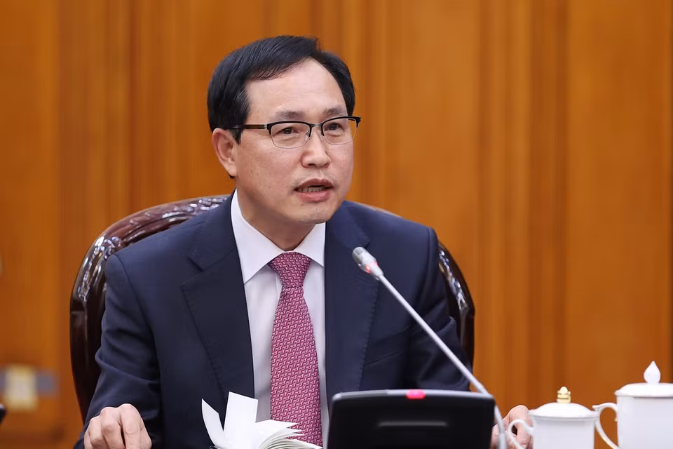 Ông Choi Joo Ho, Tổng Giám đốc Tổ hợp Samsung Việt Nam phát biểu. (Ảnh: Dương Giang/TTXVN)