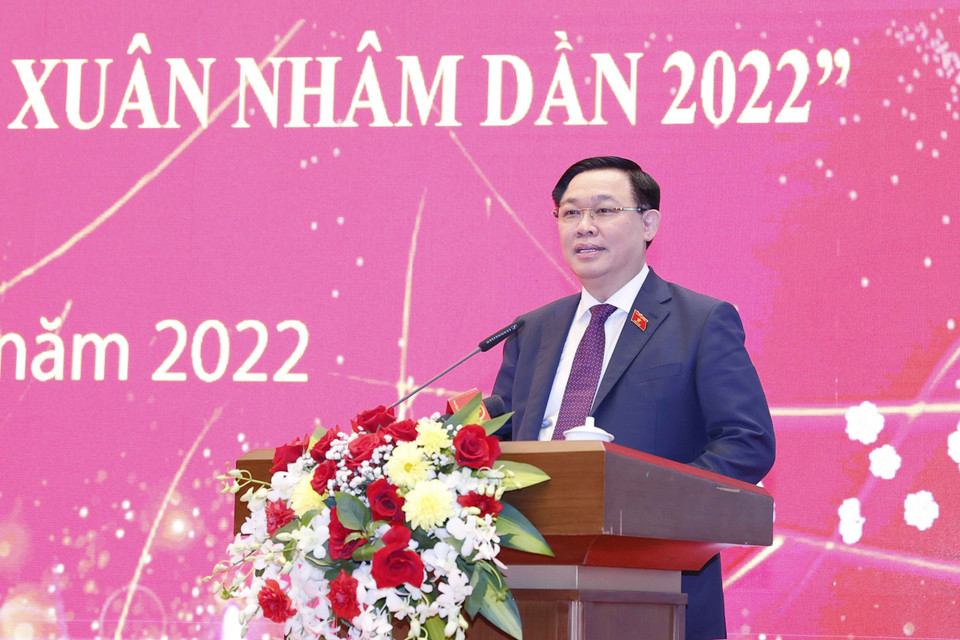 Chủ tịch Quốc hội Vương Đình Huệ phát biểu. (Ảnh: Doãn Tấn/TTXVN)