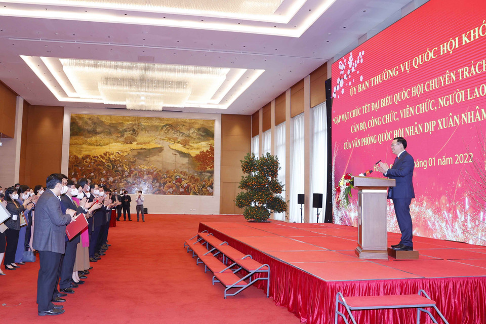 Chủ tịch Quốc hội Vương Đình Huệ phát biểu. (Ảnh: Doãn Tấn/TTXVN)