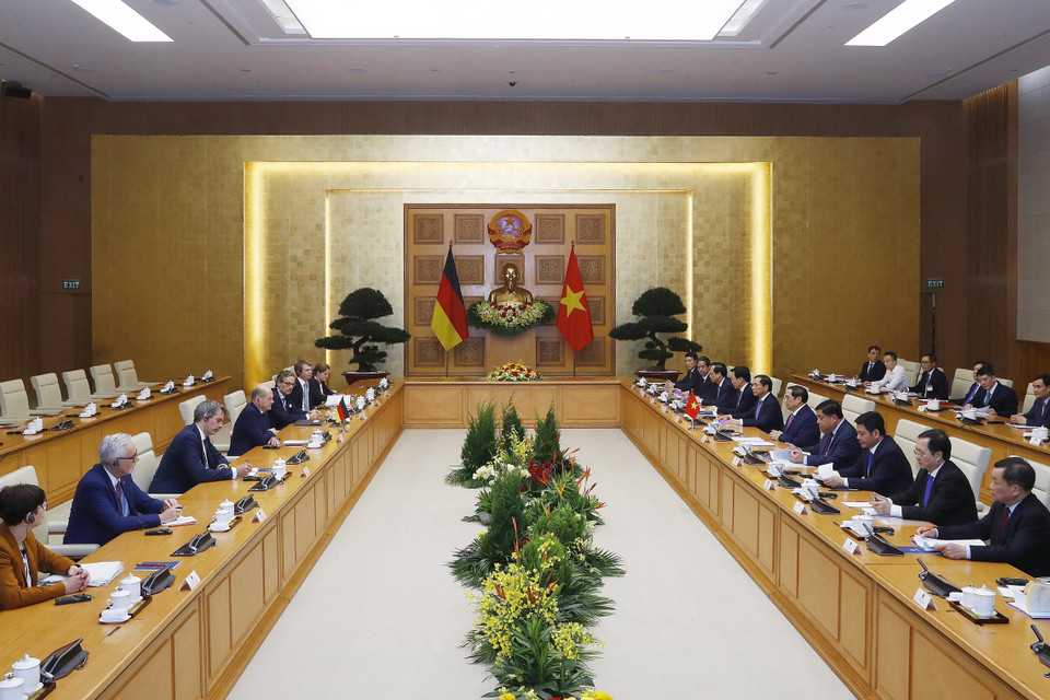 Quanh cảnh buổi hội đàm. (Ảnh: Lâm Khánh/TTXVN)