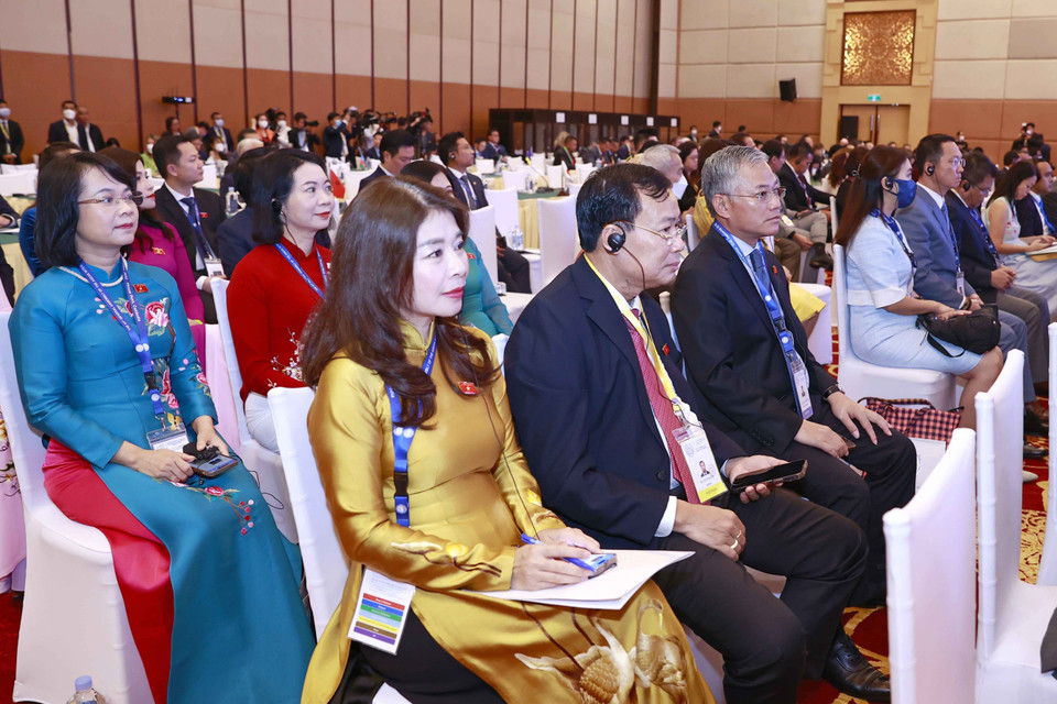 Đoàn đại biểu Quốc hội Việt Nam dự phiên họp. (Ảnh: Doãn Tấn/TTXVN)