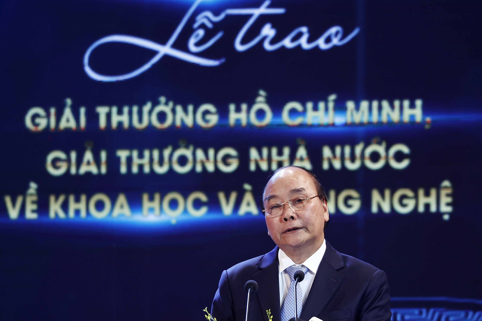 Chủ tịch nước Nguyễn Xuân Phúc phát biểu tại buổi lễ. (Ảnh: Thống Nhất/TTXVN)