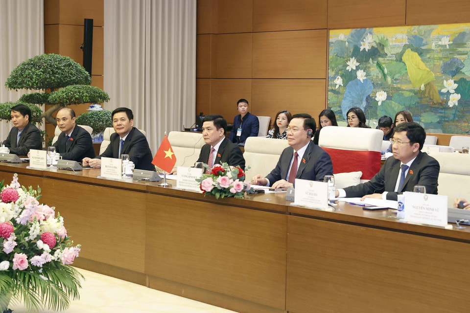 Chủ tịch Quốc hội Vương Đình Huệ phát biểu. (Ảnh: Doãn Tấn/TTXVN)