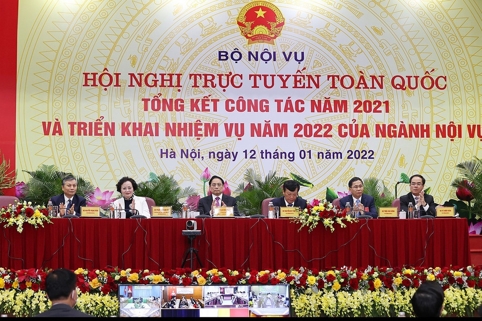 Thủ tướng Phạm Minh Chính dự và chỉ đạo hội nghị. (Ảnh: Dương Giang/TTXVN)