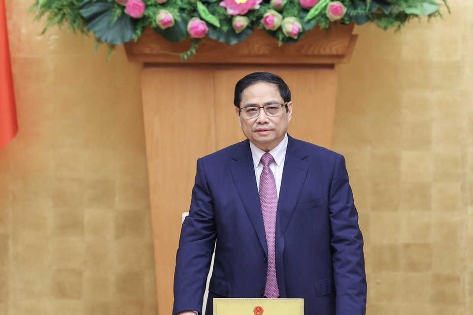  Thủ tướng yêu cầu các Phó Thủ tướng, các Bộ trưởng, Thủ trưởng các cơ quan tập trung thảo luận, sớm hoàn thiện dự thảo các dự án luật, nghị quyết để trình Quốc hội đảm bảo tiến độ, chất lượng. (Ảnh: Dương Giang/TTXVN )