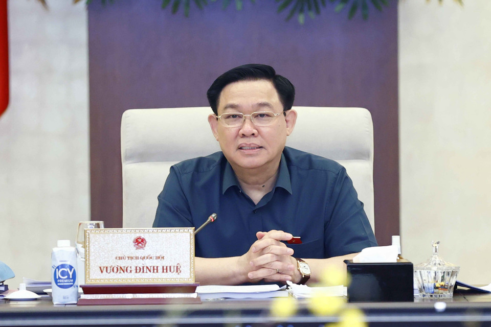 Chủ tịch Quốc hội Vương Đình Huệ phát biểu. (Ảnh: Doãn Tấn/TTXVN)