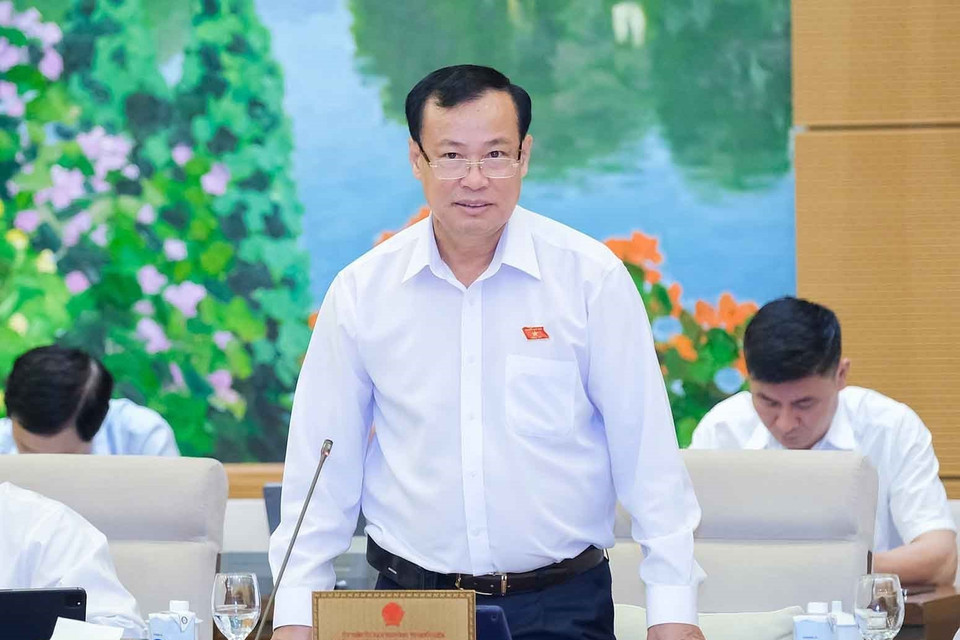 Chủ nhiệm Ủy ban Quốc phòng-An ninh của Quốc hội Lê Tấn Tới phát biểu. (Ảnh: Doãn Tấn/TTXVN)