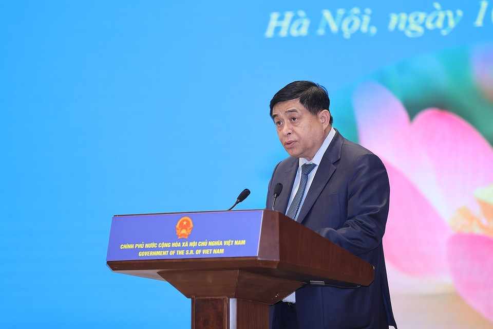 Bộ trưởng Bộ Kế hoạch và Đầu tư Nguyễn Chí Dũng phát biểu. (Ảnh: Dương Giang/TTXVN)
