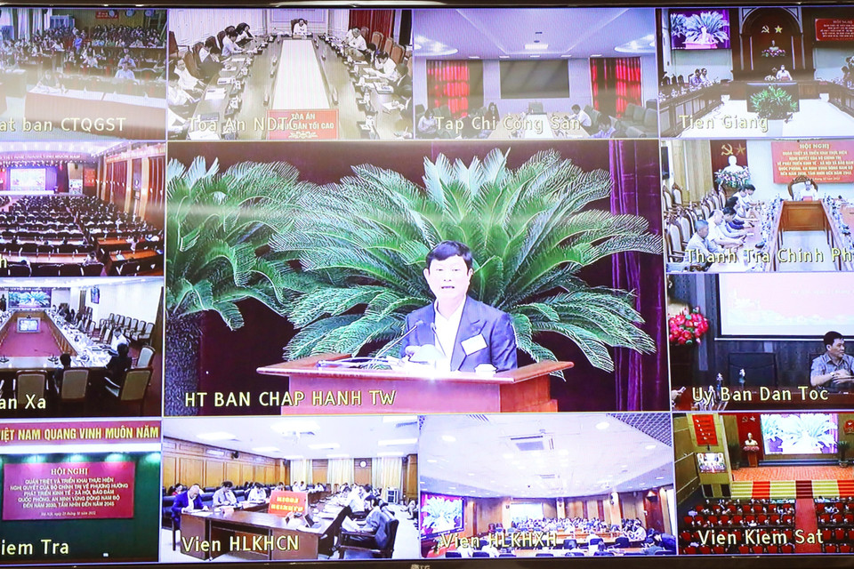 Quang cảnh hội nghị trực tuyến. (Ảnh: Phương Hoa/TTXVN)