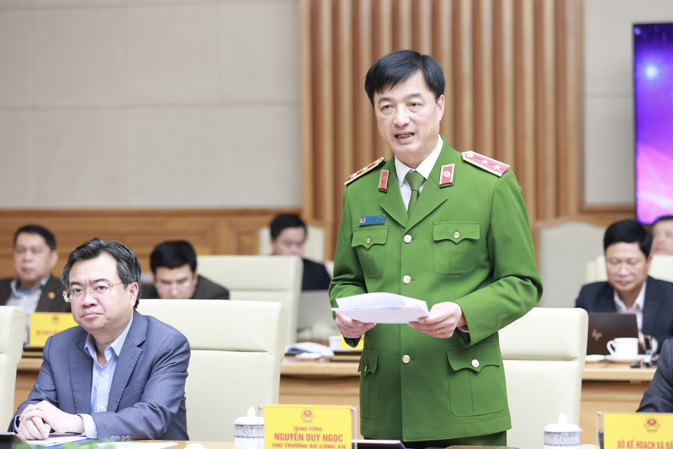Trung tướng Nguyễn Duy Ngọc, Thứ trưởng Bộ Công an phát biểu. (Ảnh: Dương Giang/TTXVN)