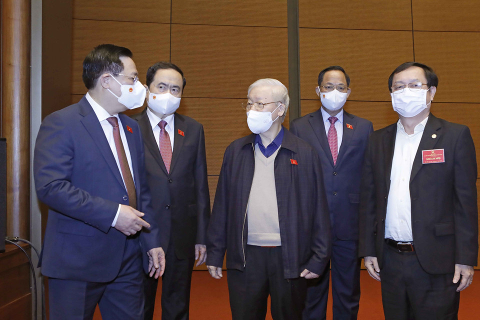 Tổng Bí thư Nguyễn Phú Trọng và các đại biểu dự hội nghị. (Ảnh: Doãn Tấn/TTXVN)