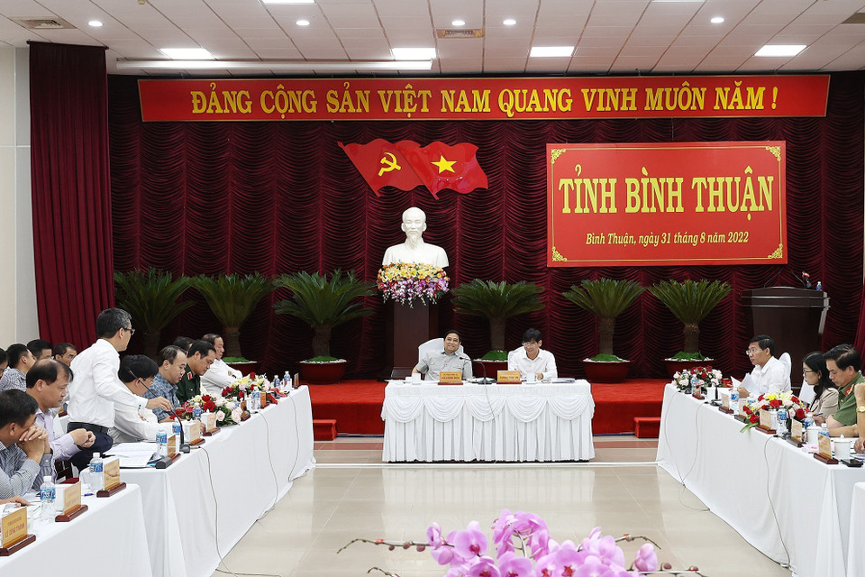 Quang cảnh buổi làm việc. (Ảnh: Dương Giang/TTXVN)