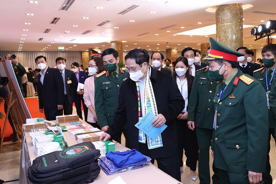 Sáng 17/2, tại Hà Nội, Thủ tướng Phạm Minh Chính dự Hội nghị sơ kết 10 năm thực hiện Chương trình hành động quốc gia khắc phục hậu quả bom mìn sau chiến tranh ở Việt Nam giai đoạn 2010-2020 và định hướng nhiệm vụ giai đoạn 2021-2025. (Ảnh: Dương Giang/TTXVN) 